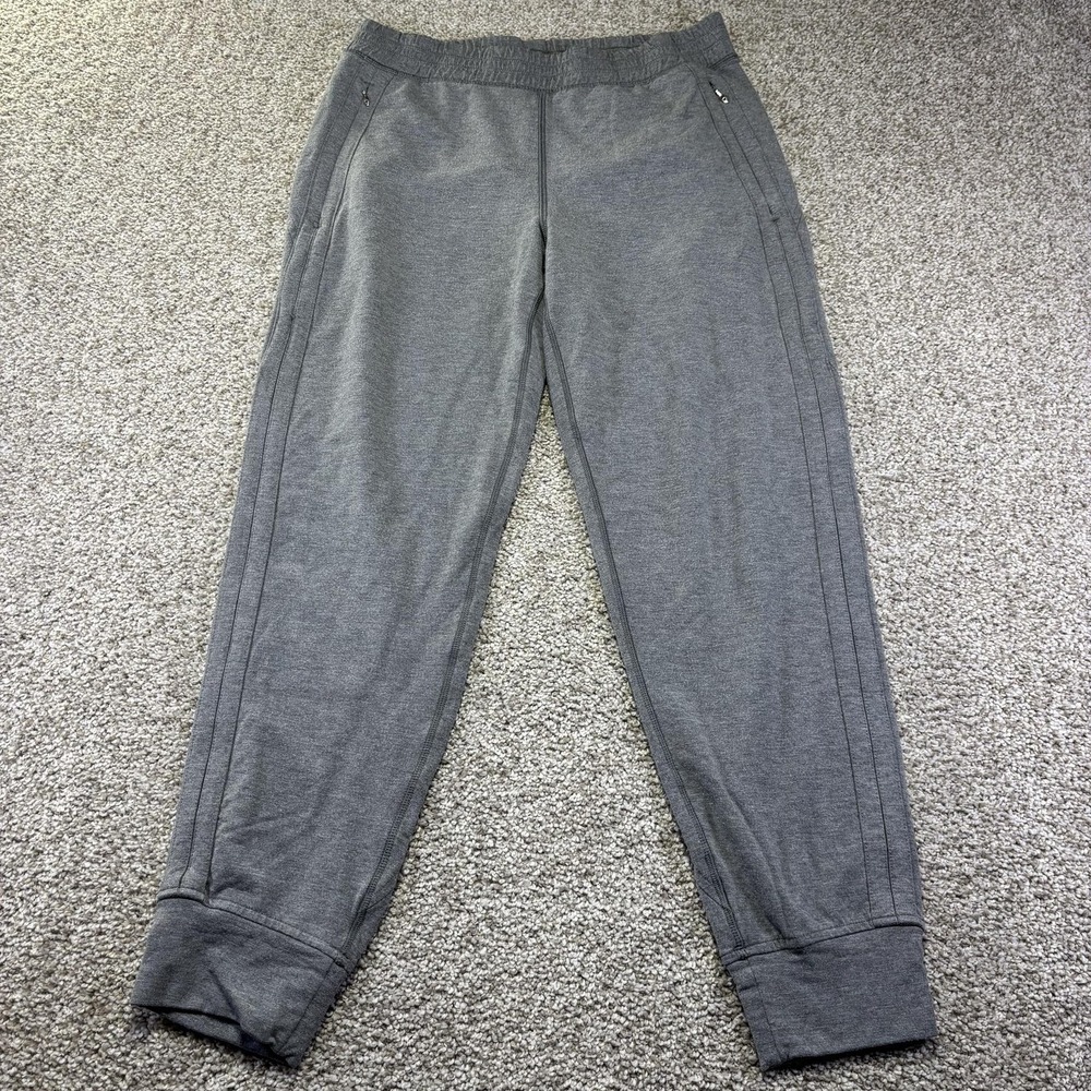 Lululemon Pants Womens 8 Gray Knit Joggers Elastic Waist Zip Pockets Athletic